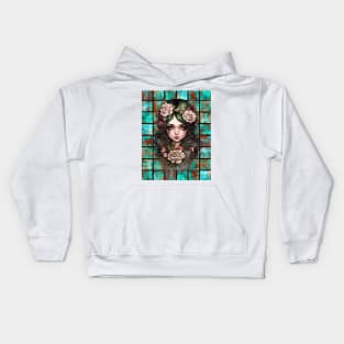 Copper Patina Boho Gothic Girl 2 Kids Hoodie